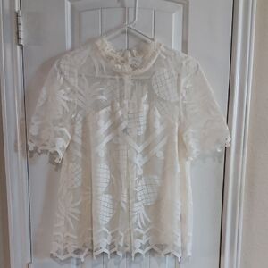 HD in Paris Cream Lace Blouse